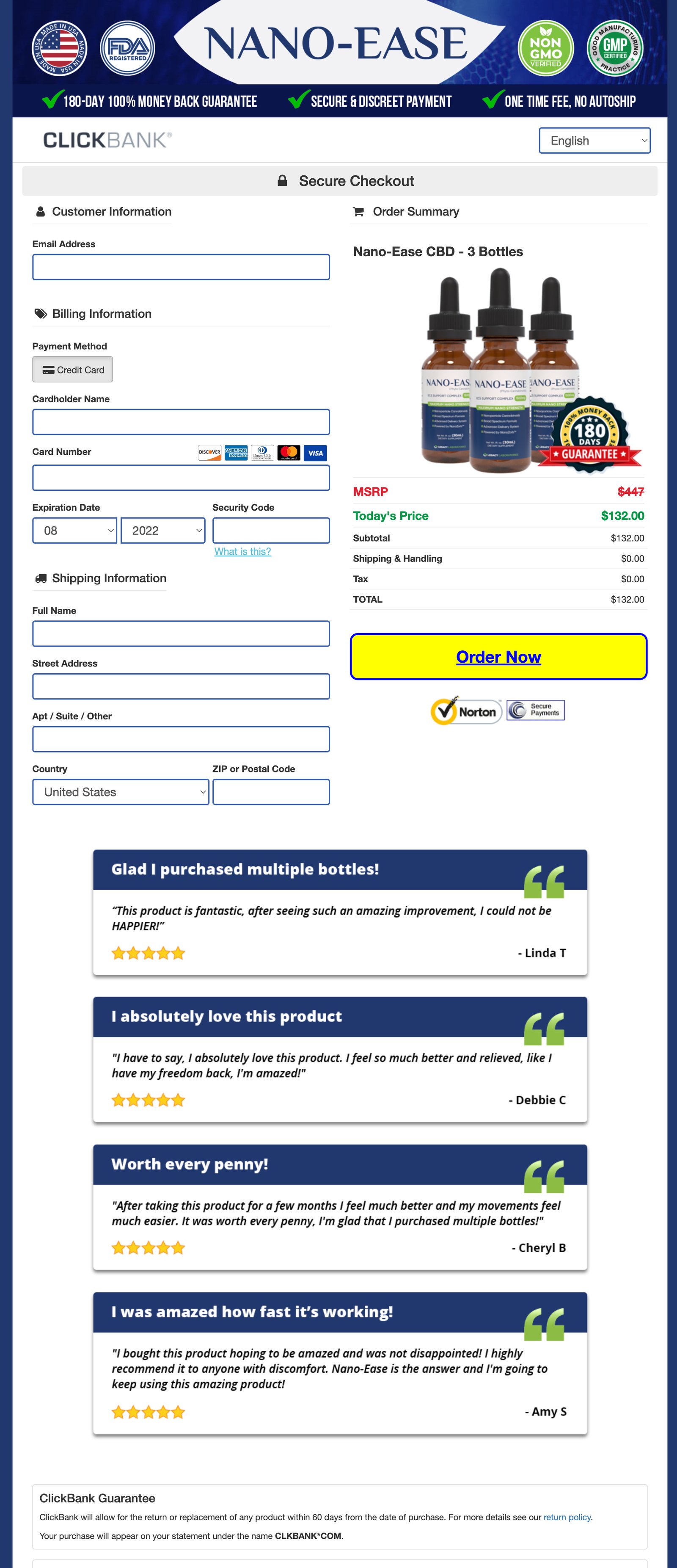 Nano Ease - Order Page